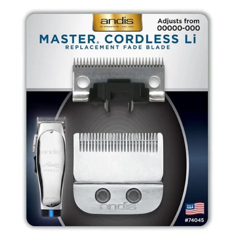 Andis Master Cordless Li Fade Blade - Carbon Steel Clipper Blade for Ultra Close Fades, Size 00000 to 000