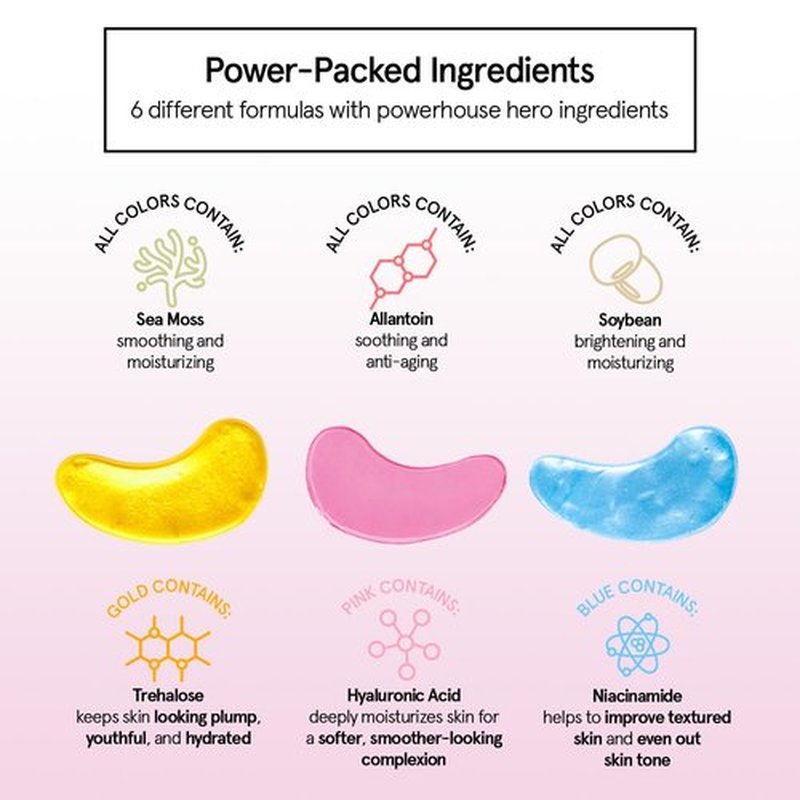 Grace & Stella Under Eye Mask Variety Pack - 18 Pairs of Gel Patches for Dark Circles | 6 Colors - Perfect Mother's Day Gift for Women