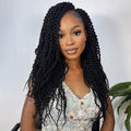 18Inch Curly Senegalese Twist Crochet Hair For Black Women - 7 Packs, 20 Strands/Pack Small Twist Crochet Braids Hair with Straight Ends, Synthetic Crochet Braids(1B,18 Inch)