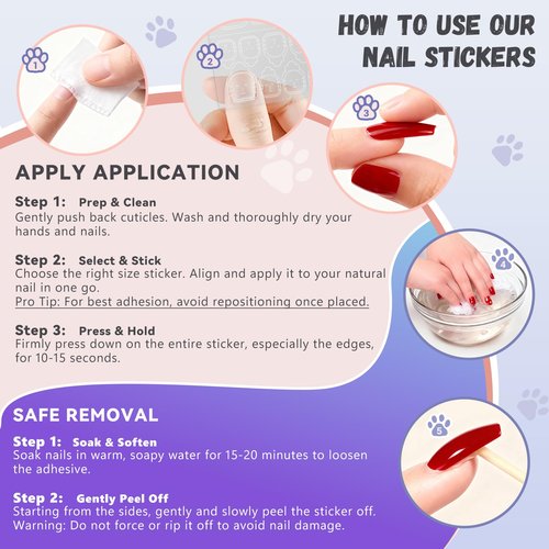 Jolly Snaps XS Non-Toxic Nail Adhesive Tabs for Kids | 480 PCS Extra Strong Sticky Tabs for Press On Nails | Waterproof, Ultra Thin & Easy to Use | 20 Sheets Nail Glue Tabs