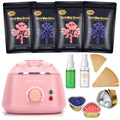 Waxing Kit for Women, Bouvetan Dual LED Wax Warmer for Hair Removal with 14oz Hard Wax Beads for Full Body, Eyebrows, Armpit, Legs, Chest Bikini Brazilian Painless Waxing Kit for Women Men (Pink)