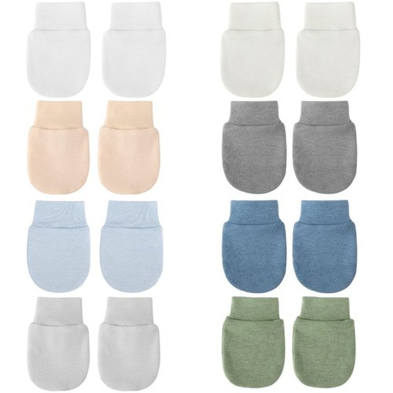 BQUBO Newborn Infant Mittens No Scratch Cotton Elastic Wrist Gloves Hypoallergenic for 0-6 Months Baby Boys Girls