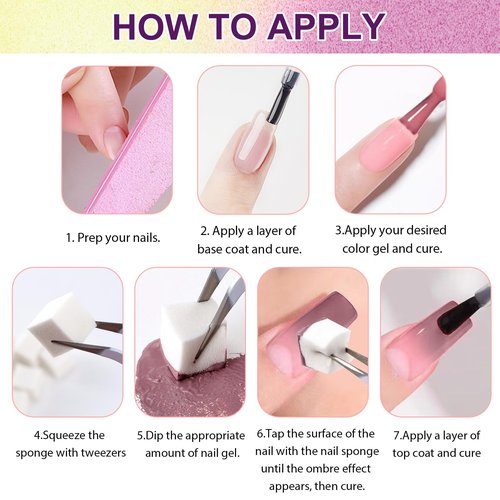 U-Shinein Gradient Gel Nail Set, 9 Nude Pink Color for Ombre White＆Black Nail Polish Platte Kit with 14* Nail Art Tools, Pigmented Pat Painting Gel French Manicure No-wipe DIY Art Home Salon
