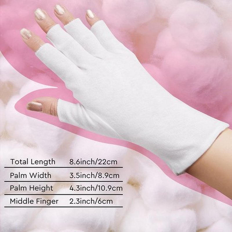 SWAKER 4 Pairs White Cotton Gloves - Fingerless Design 100% Pure Cotton Moisturizing Gloves - One Size Fits Most, Eczema Gloves for Dry Hands