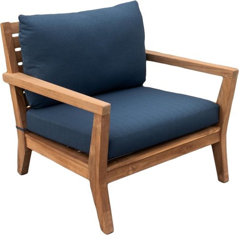 Tommy Bahama Outdoor Lounge Chair Cushion Set - Sunbrella® Fabric, Bamboo Bay Cobalt, Deep Seat Design