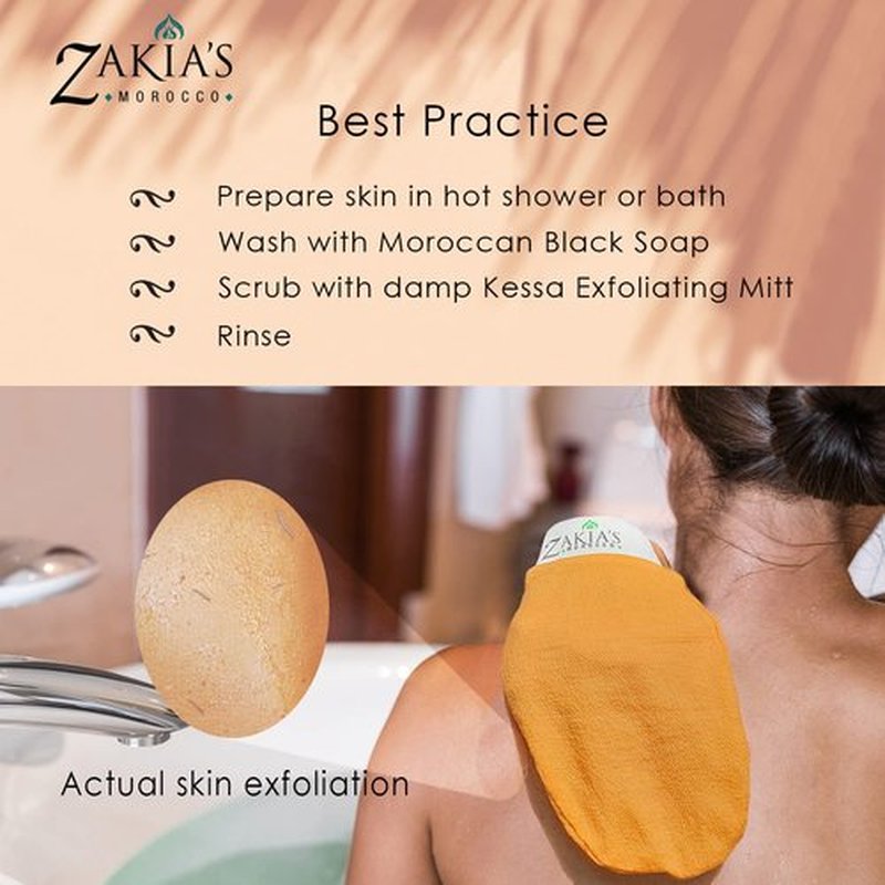 Original Kessa Exfoliating Glove - Rough Blue - Microdermabrasion exfoliating mitts, Removes unwanted dead skin, dirt and grime and Keratosis Pilaris. Great for spray tan removal.