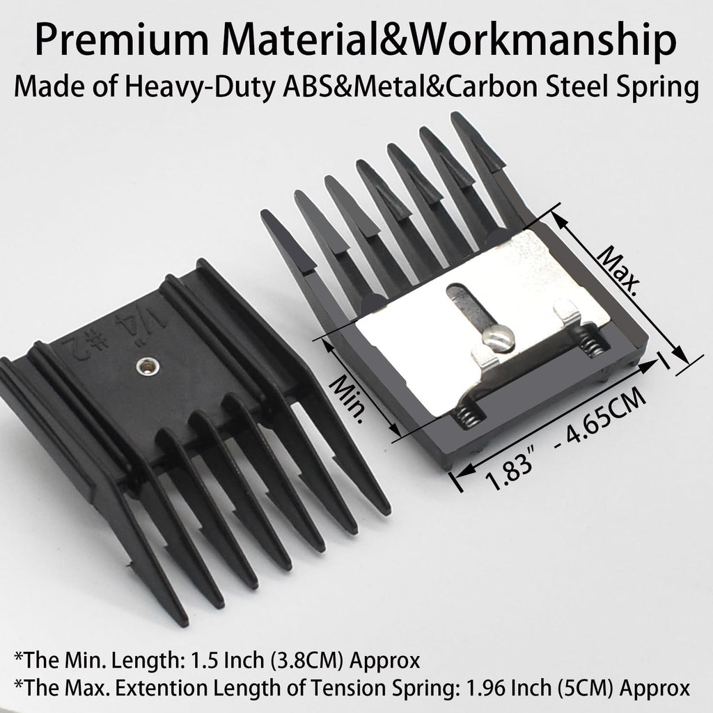 AIRERA Professional A5 Style Animal Hair Clipper Attachment Guard Guide Cutting Combs 76926-900, Compatible with Oster Classic 76 A5 Andis AG BG Wahl KM Pet Groomers (Black, #2-1/4")