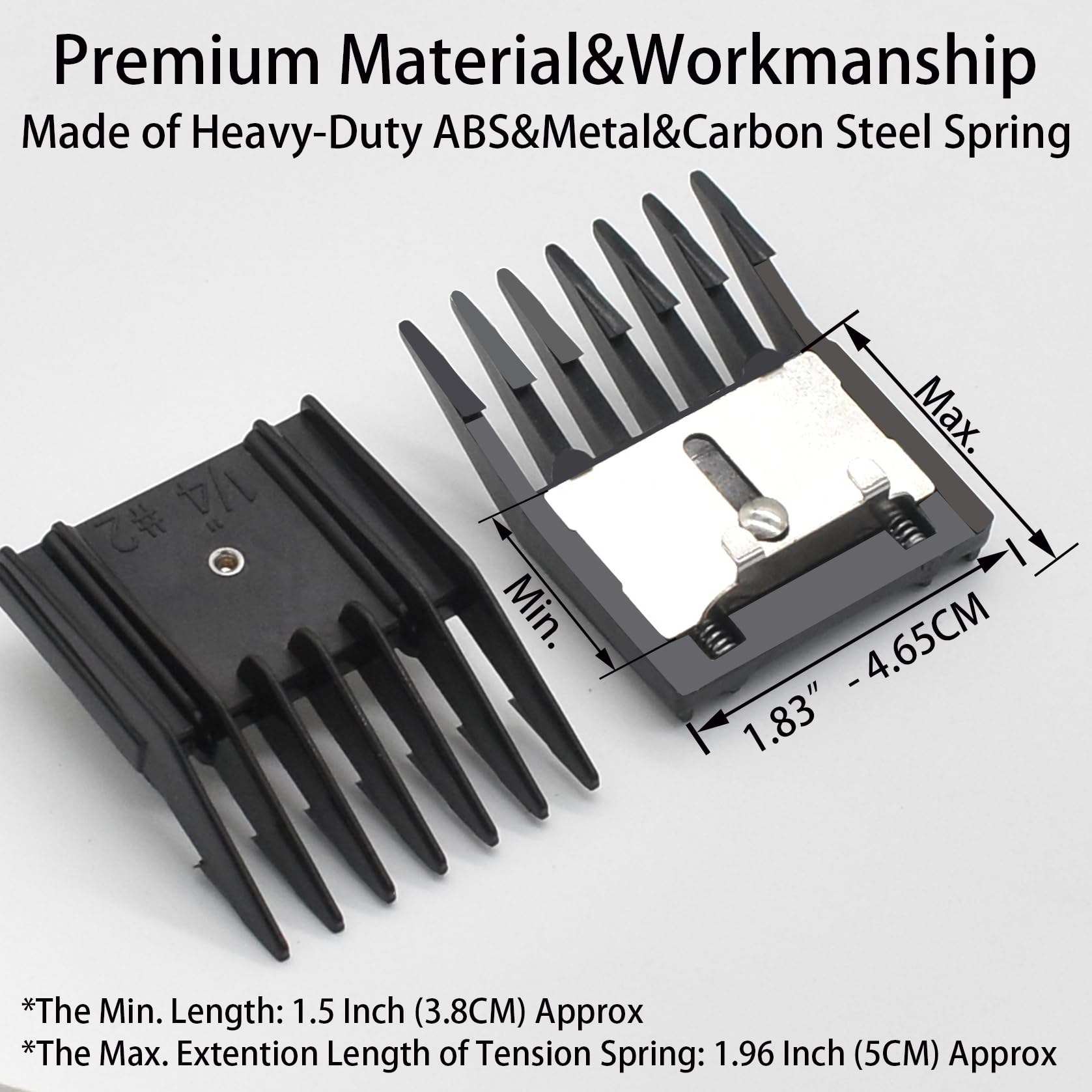 AIRERA Professional A5 Style Animal Hair Clipper Attachment Guard Guide Cutting Combs 76926-900, Compatible with Oster Classic 76 A5 Andis AG BG Wahl KM Pet Groomers (Black, #2-1/4")