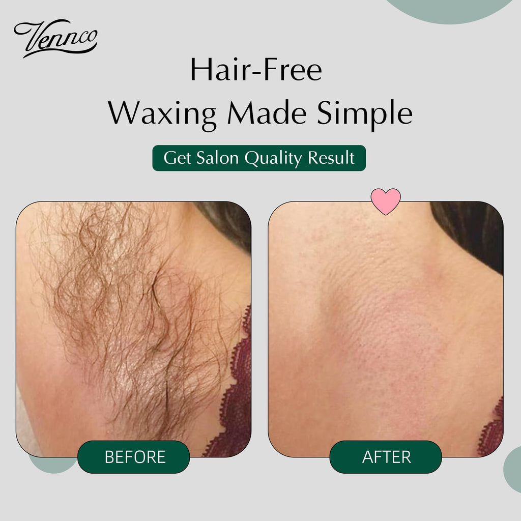 VENNCO 2.5 LB Black Hard Wax Beads for Hair Removal – Stripless Professional Hard Wax for Coarse & Thick Hair, Brazilian & Bikini Waxing, Chest, Back & Full Body Wax Beads for Home & Salon Use