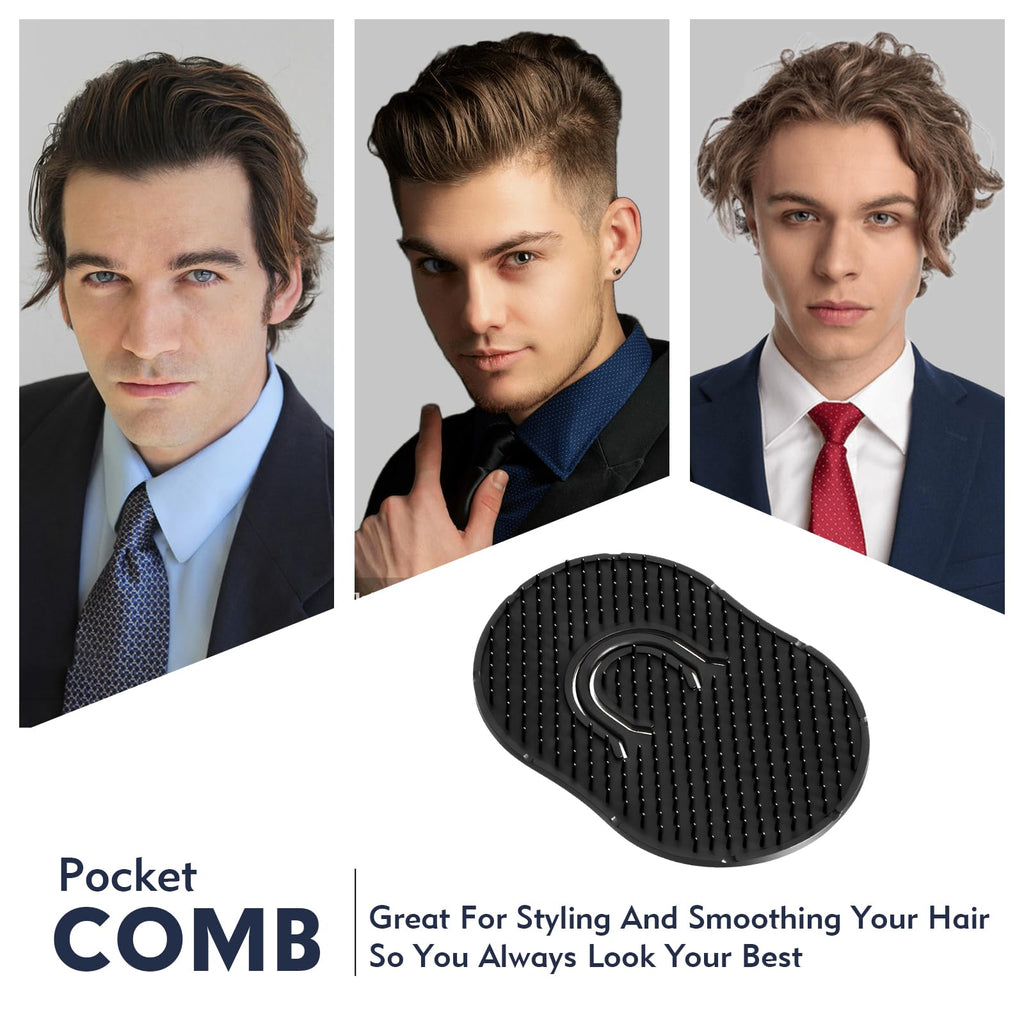 12Pcs Pocket Combs for Men, Soft Portable Hand Comb, Shampoo Scalp Beard Combs Massage Pocket Comb for Men