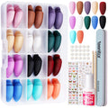 Teenitor Almond Press On Nails, 12 Color 288Pcs Matte Glue On Nails Almond Shape Press On Nails Medium Length Fake Nails