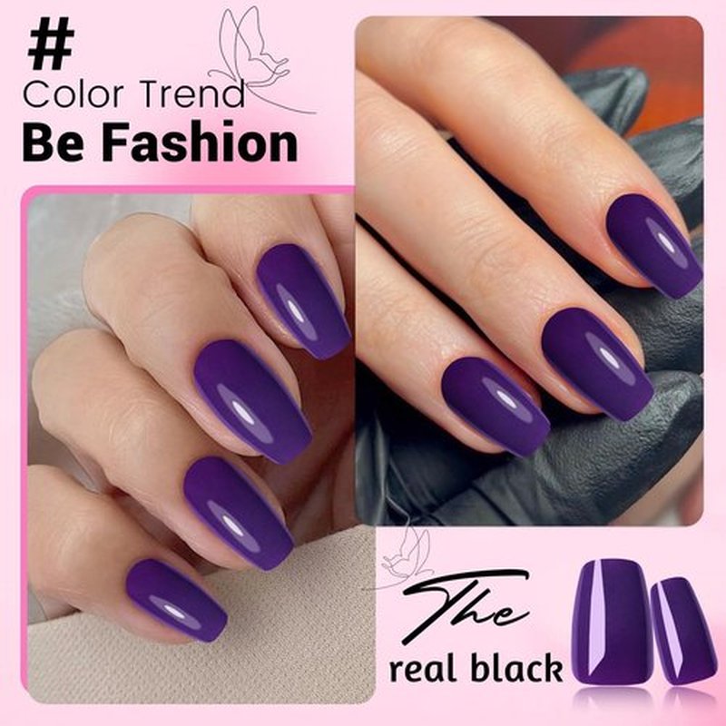 LuckForever 360pc Coffin Press Press on Nails Medium Fake Nails with Glue & Tabs, Medium Ballerina Fake Nails Press ons Nail Coffin Acrylic Glue Nail Tips False Artificial Nail Violet Stick on Nails