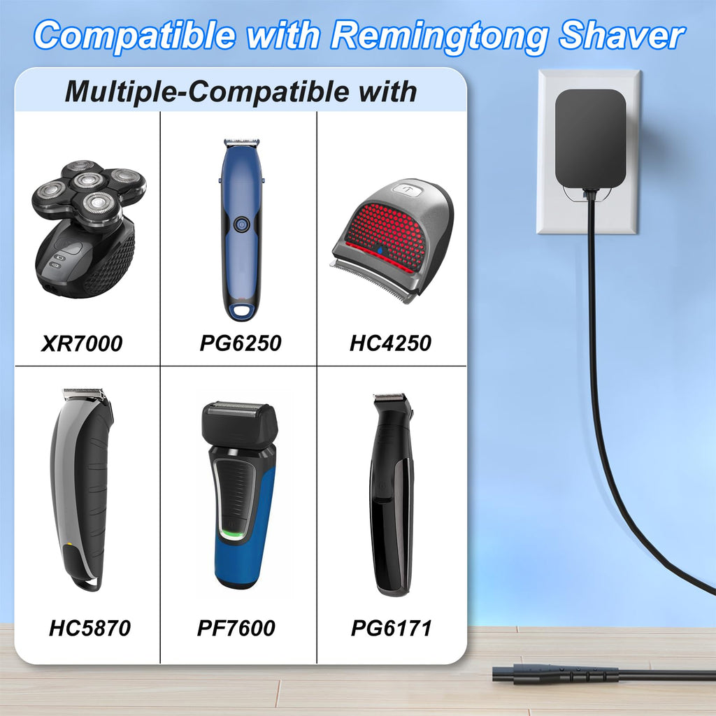 Charger Compatible with Remington Shaver Charger PA-0510N, 5V for HC5870 HC4250 PF7500 PF7600 PG6250 PG6255 PG6170 PG6171 XR7000 XF8550 XF8700 XR1400 XR1430 HC5950