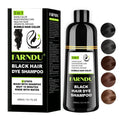 Farndu Black Hair Dye Shampoo for Women & Men, Gray Hair Coverage Herbal Natural 3 in 1 Hair Color Shampoo, Champu para canas