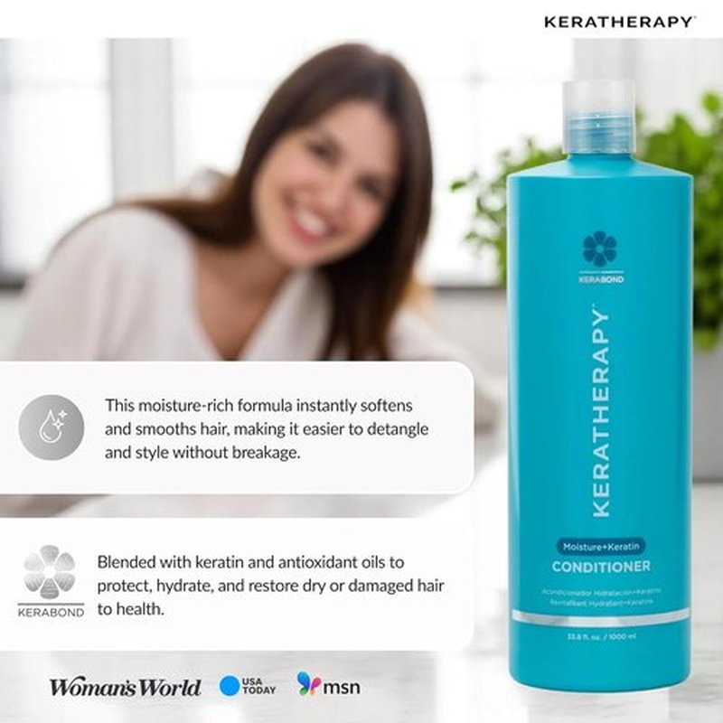 Keratherapy Keratin Infused Moisture Conditioner - Hydrating 33.8 fl. oz. Formula with Collagen & Jojoba Oil for Dry Hair