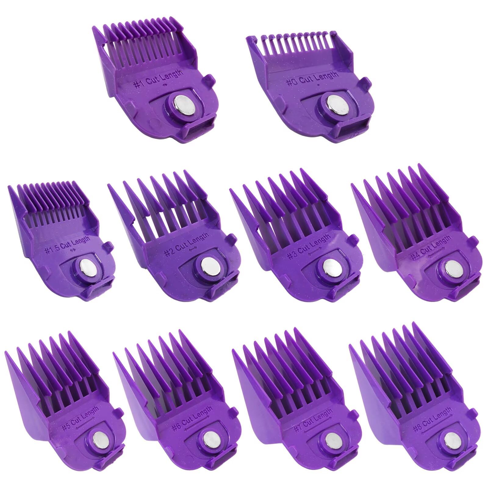 WELURE for Andis Clipper Guards 10-Pack - Magnetic Guide Combs for Master/MBA/MC-2/PM-1/PM-5 Models