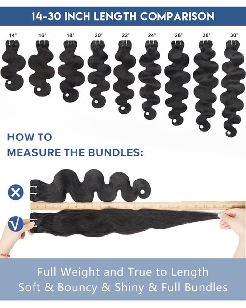 Lucklady 16A Raw Bundles Human Hair Body Wave, 20 Inch Body Wave Bundles Human Hair, Triple Lifespan Virgin Remy hair