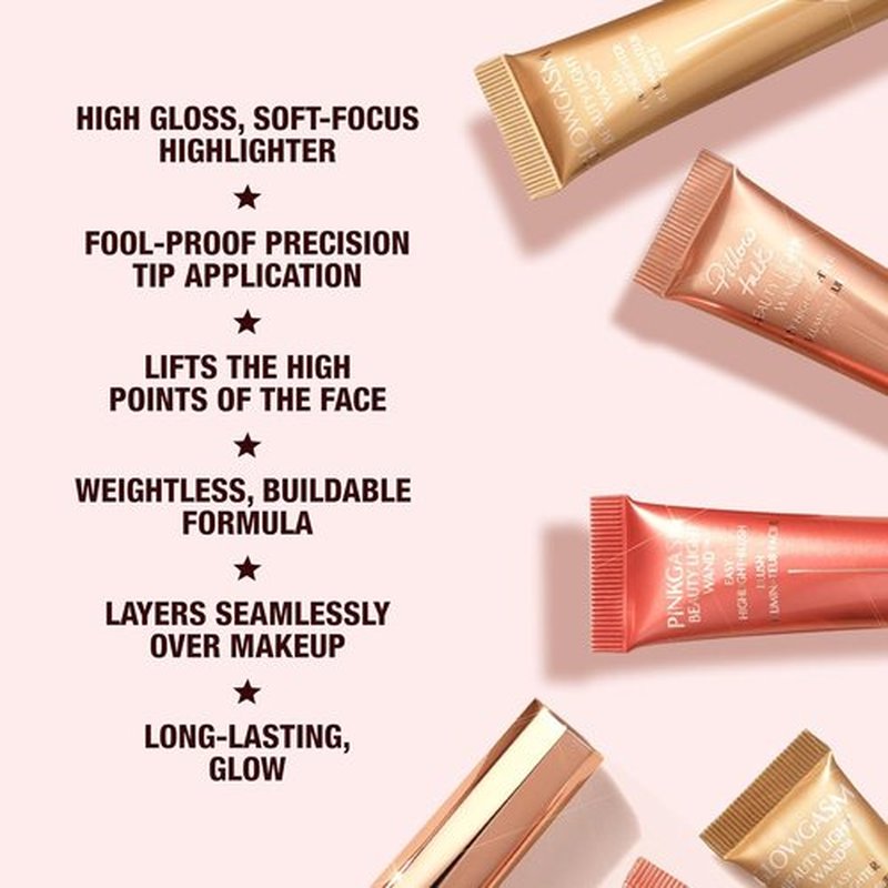 Charlotte Tilbury Beauty Light Wand Highlighter - Soft-Focus Liquid Makeup for Radiant Cheeks - Pearlescent Finish