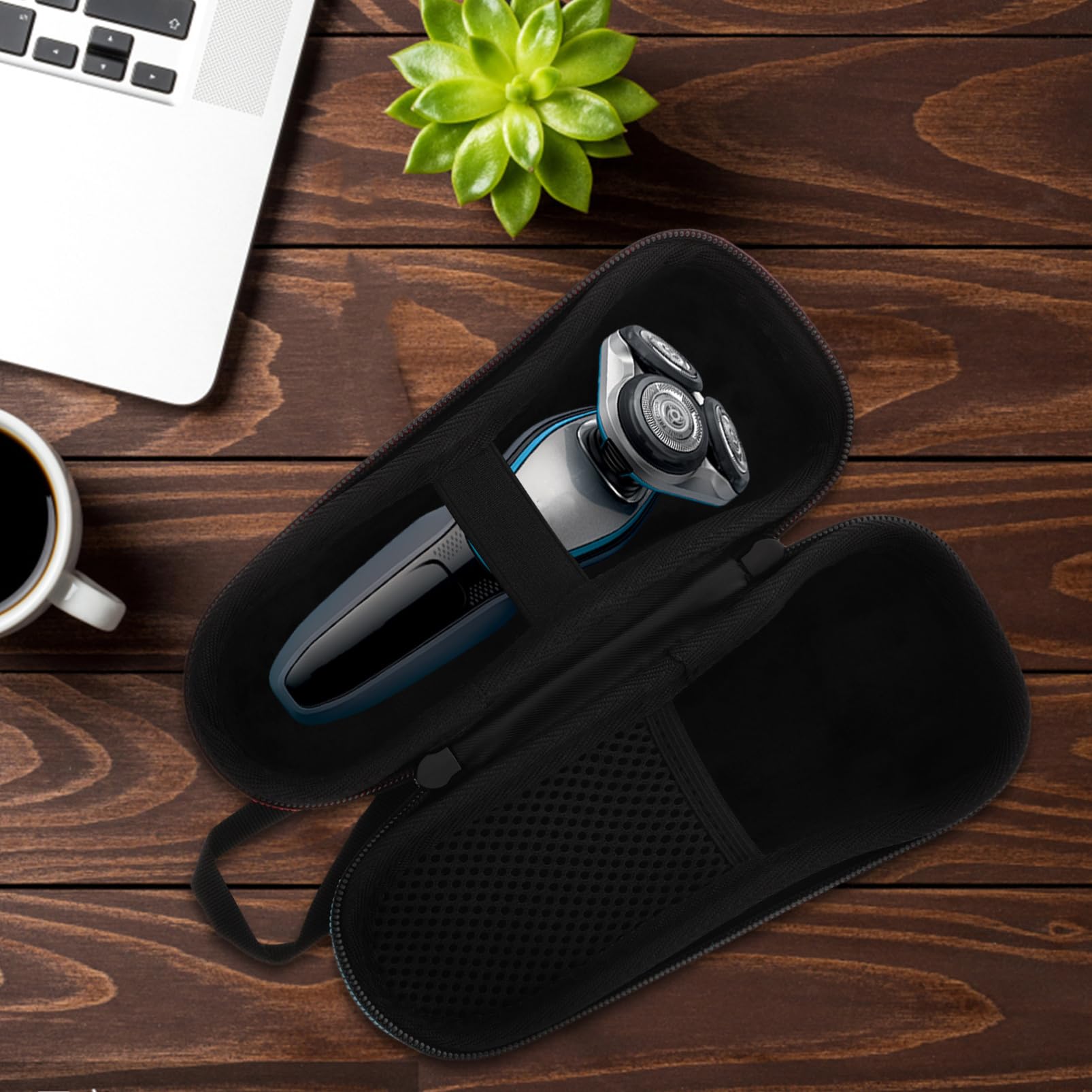 FOMIYES Travel Razor Case Portable Anti-Pressure Shaver Storage Bag with Anti-Slip Interior for Business Trips and Outdoor Use