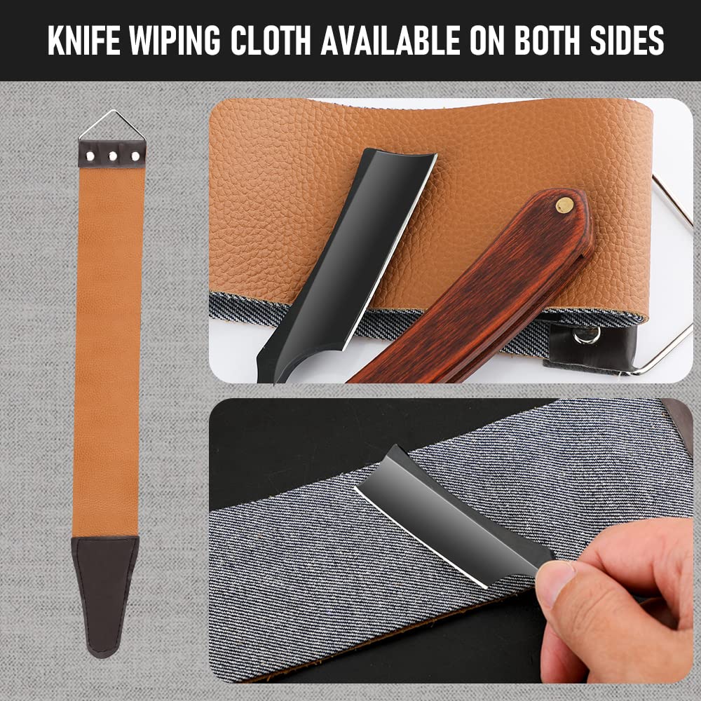 Straight Razor With Strope - Professional Straight Edge Barber Premium Stainless Steel Shaver With Shaving Strop for Men Home & Salon Grooming Using (NO.158)