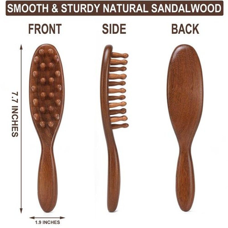 Moreinday Loc Brush for Dreads, Loc Comb, Wooden Scalp Comb for Hair Growth - Sandalwood