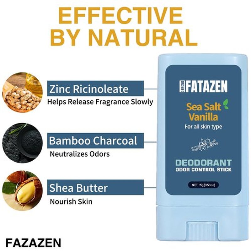 Skiennix Natural Aluminum-Free Deodorant - Gentle Odor Control Stick with Charcoal & Shea Butter | Travel Size 0.53oz
