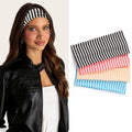 4 Pack Stripe Headband for Women - Non Slip Wraps Elastic Stretchy Hairbands, Soft Fabric Hair Bands for Yoga Workouts, Breathable Head Bands for Hairstyles & Outfits, Valentine's Day Gifts