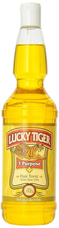 Lucky Tiger Hair Tonic for Men - 3-in-1 Scalp Treatment with Fine Oils - Conditions Hair & Reduces Dryness - 16 fl oz