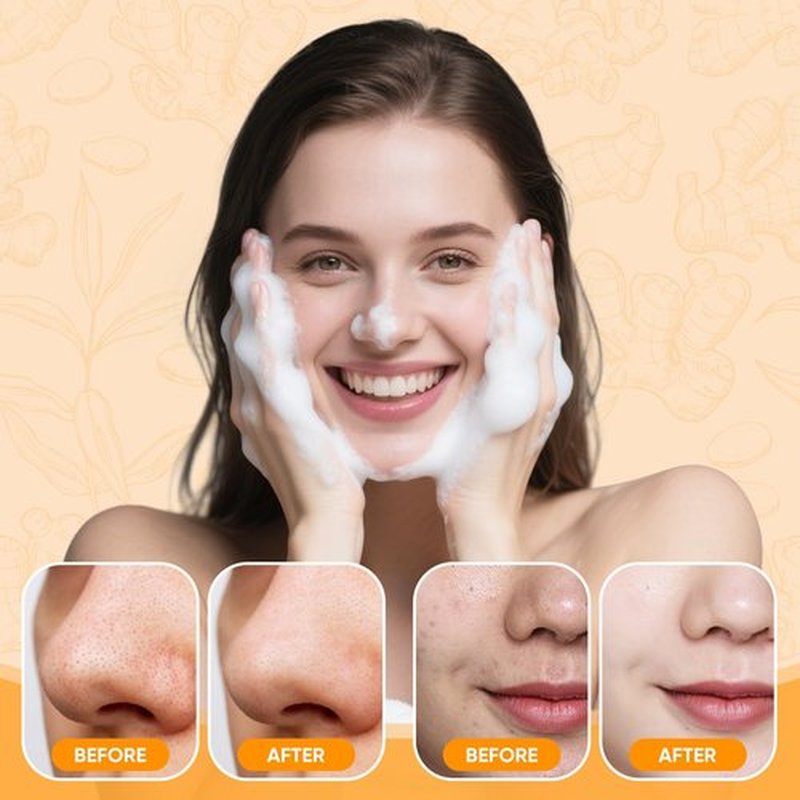 Turmeric Face Wash Set, Turmeric Facial Cleanser & Turmeric Soap Bar & Oil for Face & Body Suit to All Skin Type, Protect Sensitive Skin Improve Skin Condition Soothing Irritation