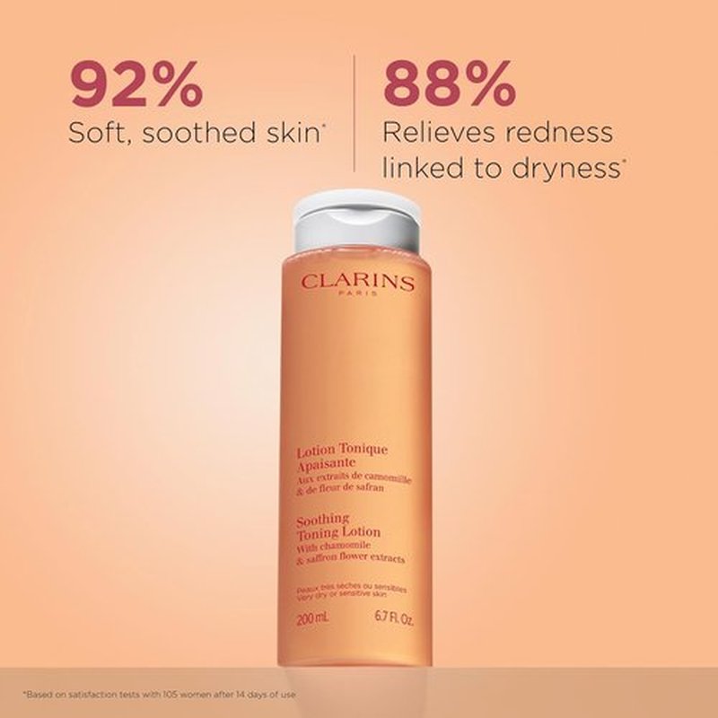 Clarins Soothing Toning Lotion - Hydrate & Balance Skin's Microbiota | Alcohol-Free with Chamomile Extract