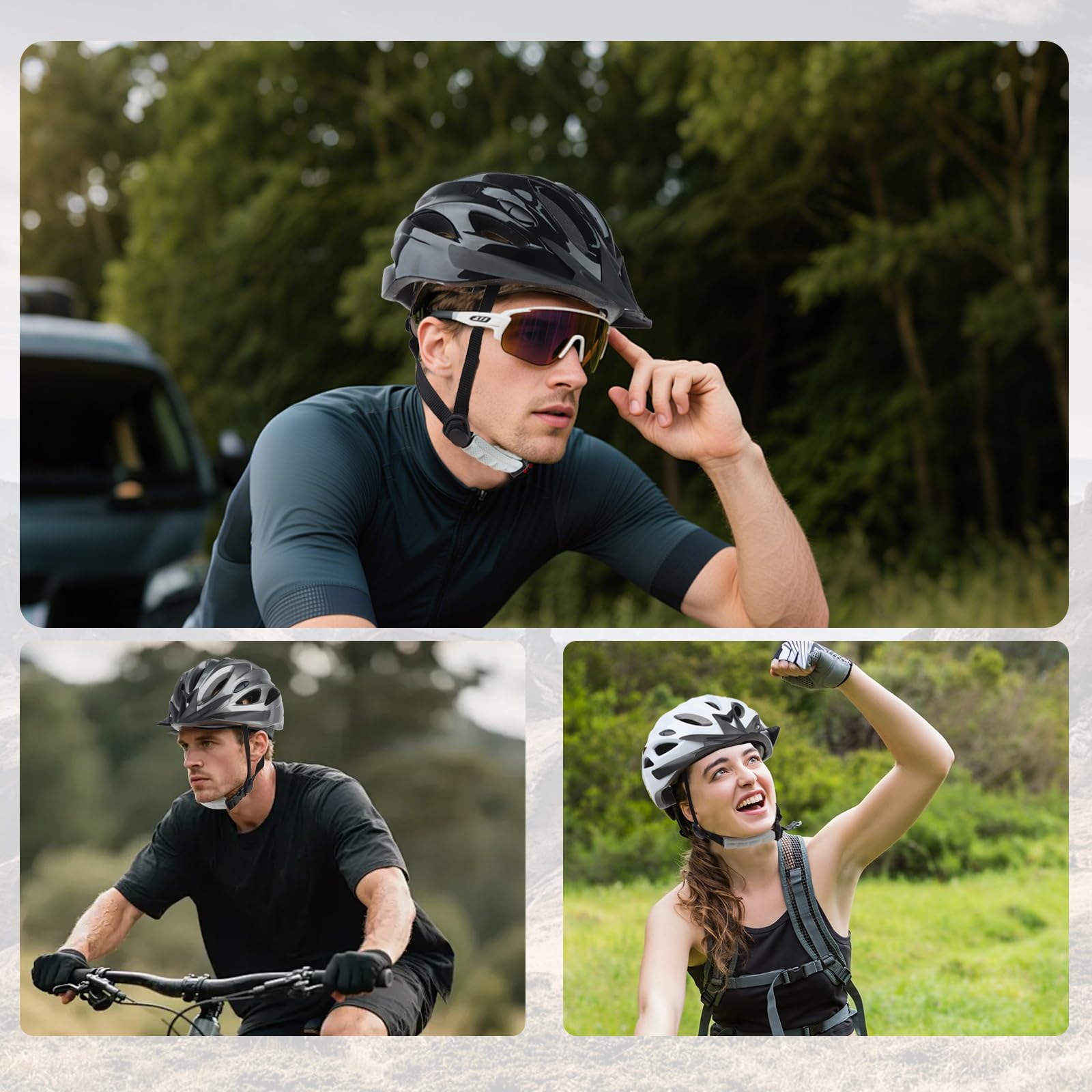 Adult Cycling Bike Helmet, Lightweight and Adjustable with Pads&Visor for Men and Women,Premium Quality Airflow Unisex Bicycle Helmet,Suggested Fit 58-61 cm (Titanium)