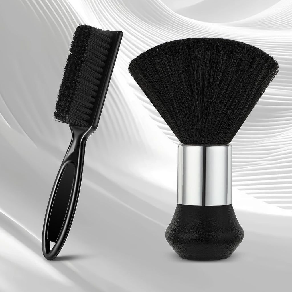 2 PCS Professional Barber Brush Set, Barber Neck Duster Hair Dusters Soft Neck Duster Brush, Barbers Accessories Cleaning Supplies for Hair Cutting & Styling, Hairs Stylist Tools and Salon Supplies