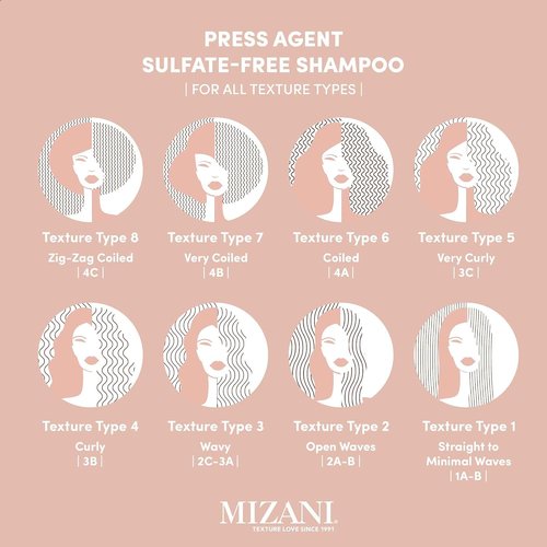 MIZANI Press Agent Sulfate-Free Shampoo - Thermal Smoothing & Moisturizing - Ideal for Dry, Frizzy Hair