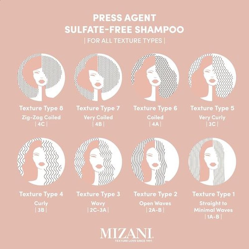 MIZANI Press Agent Sulfate-Free Shampoo - Moisturizes & Smooths Hair for Heat Styling | Argan Oil Infused