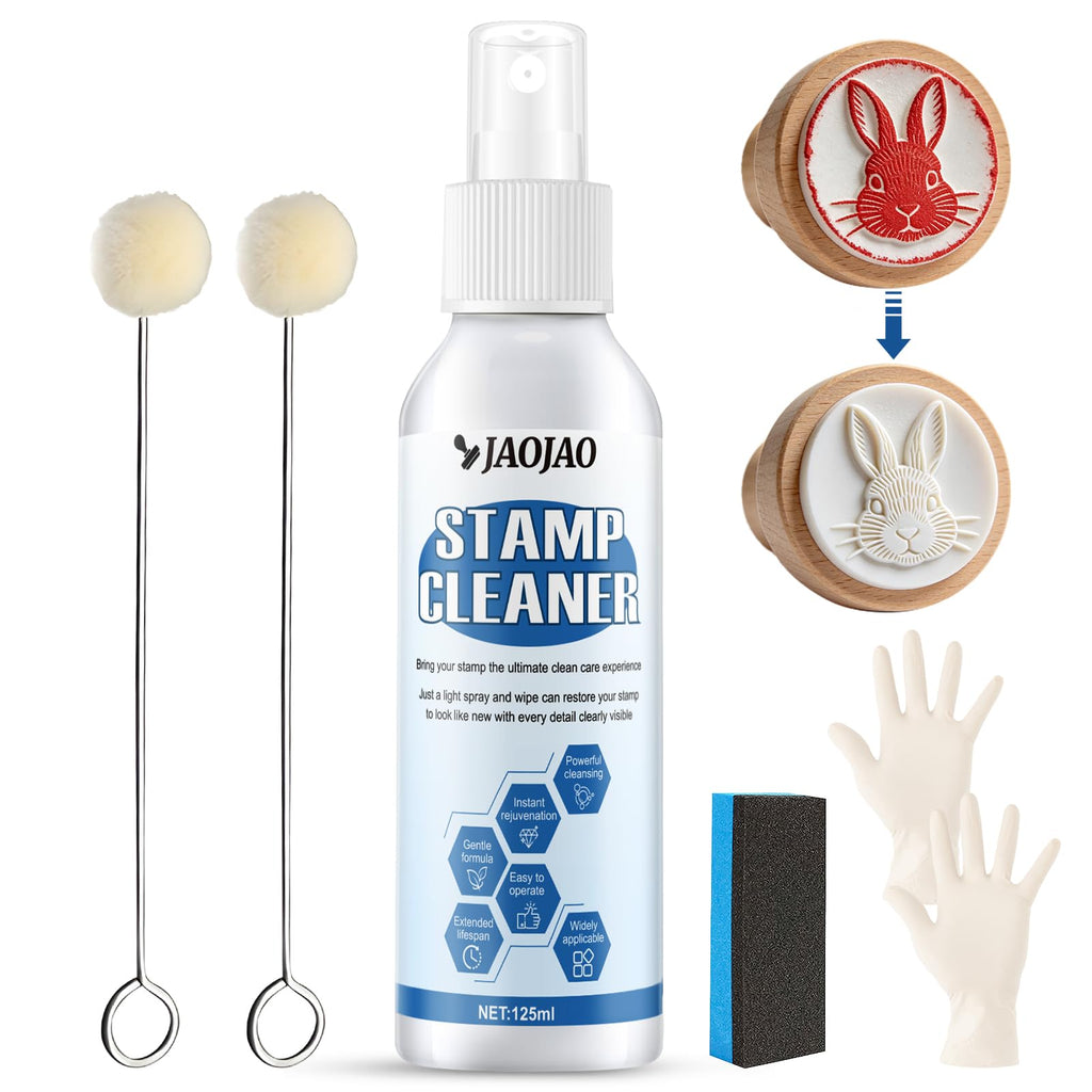 JAOJAO Professional Stamp Cleaner Kit - 4.4oz Deep Cleaning Solution