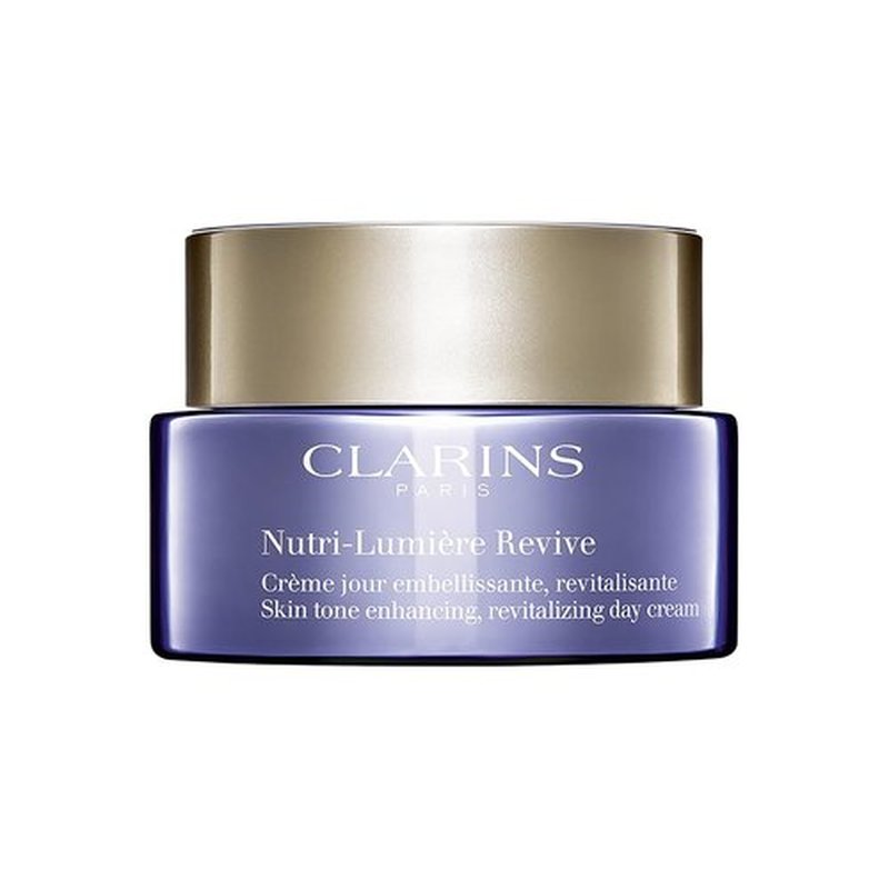 Clarins Nutri-Lumière Revive Day Cream - 2-In-1 Anti-Aging & Skin Tone Enhancer | Nourishes & Illuminates Mature Skin | 1.7 Ounces