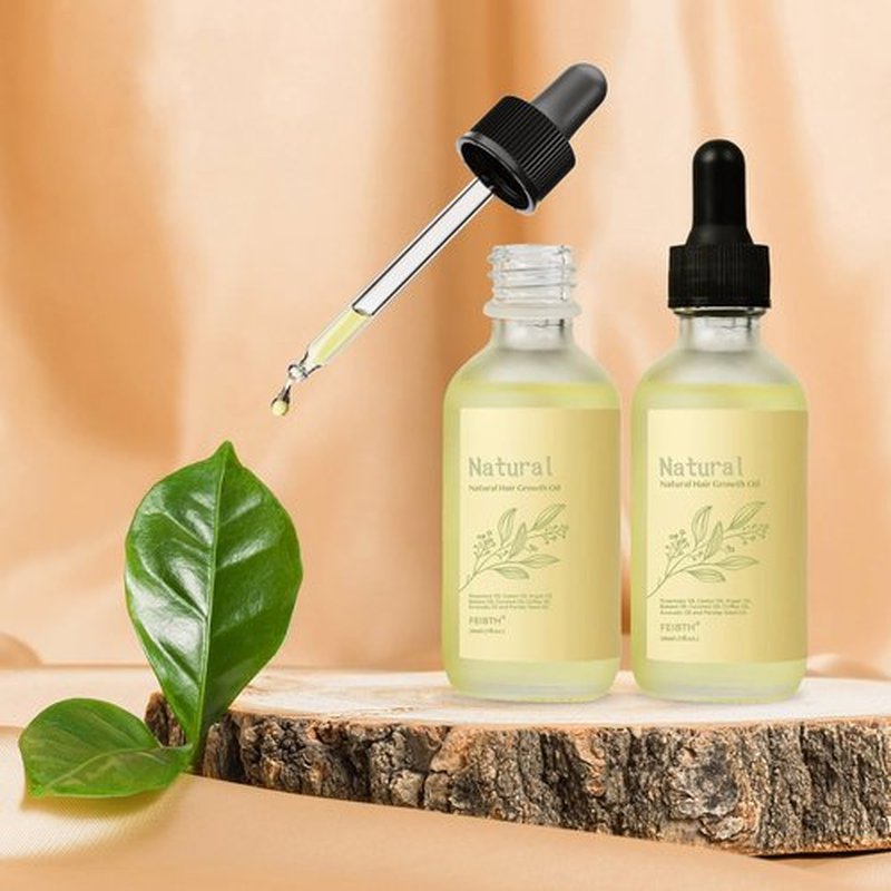 FEIBTH Veganic Hair Growth Oil, Veganic Natural Hair Growth Oil, Veganic Hair Oil for Hair Growth for Men and Women 2pcs, Yellow