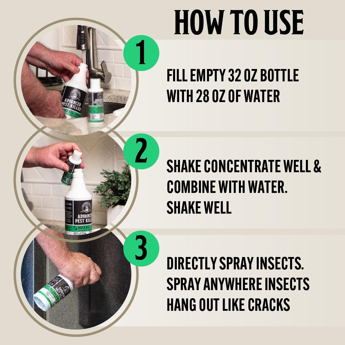 Grandpa Gus's Advanced Natural Pest Control with Clove & Cottonseed Oil - Indoor/Outdoor Insect Killer for Spiders, Ants, Roaches, Earwigs & Bed Bugs, Pet-Friendly, Concentrate 2 Pack + Spray Bottle