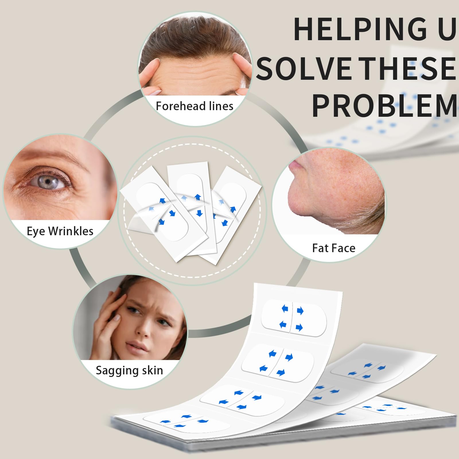 Pyetyetd 200PCS Face Lift Tape - Face lift tape invisible - Face Tape Lifting Invisible Neck Tape ，for Double Chin Saggy Skin Jowls Eyes Wrinkles Women