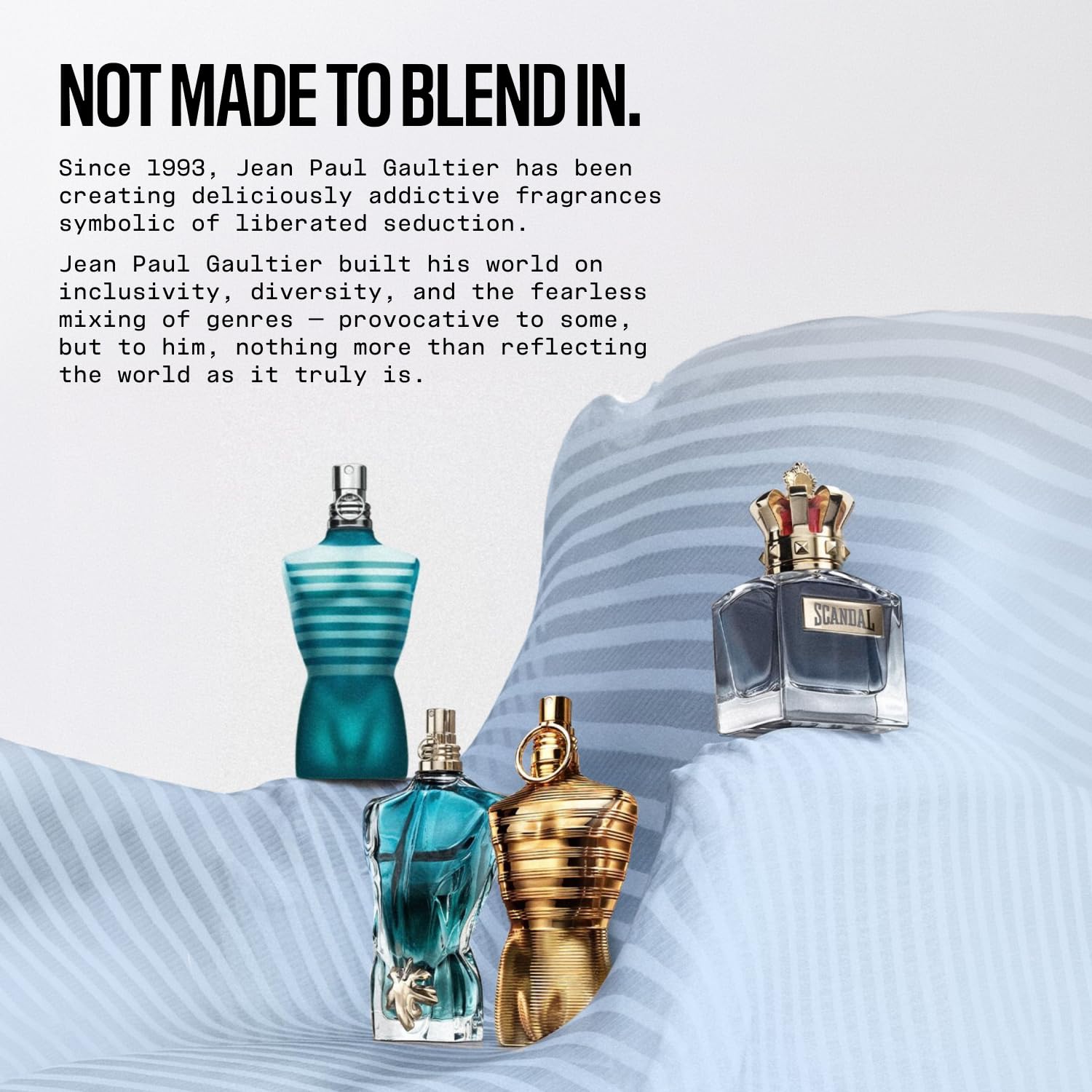 Jean Paul Gaultier Le Male Eau de Toilette - Long Lasting Amber Aromatic Cologne for Men with Fresh Mint, Lavender & Sensual Vanilla - Luxury Men's Cologne Spray, 6.8 oz