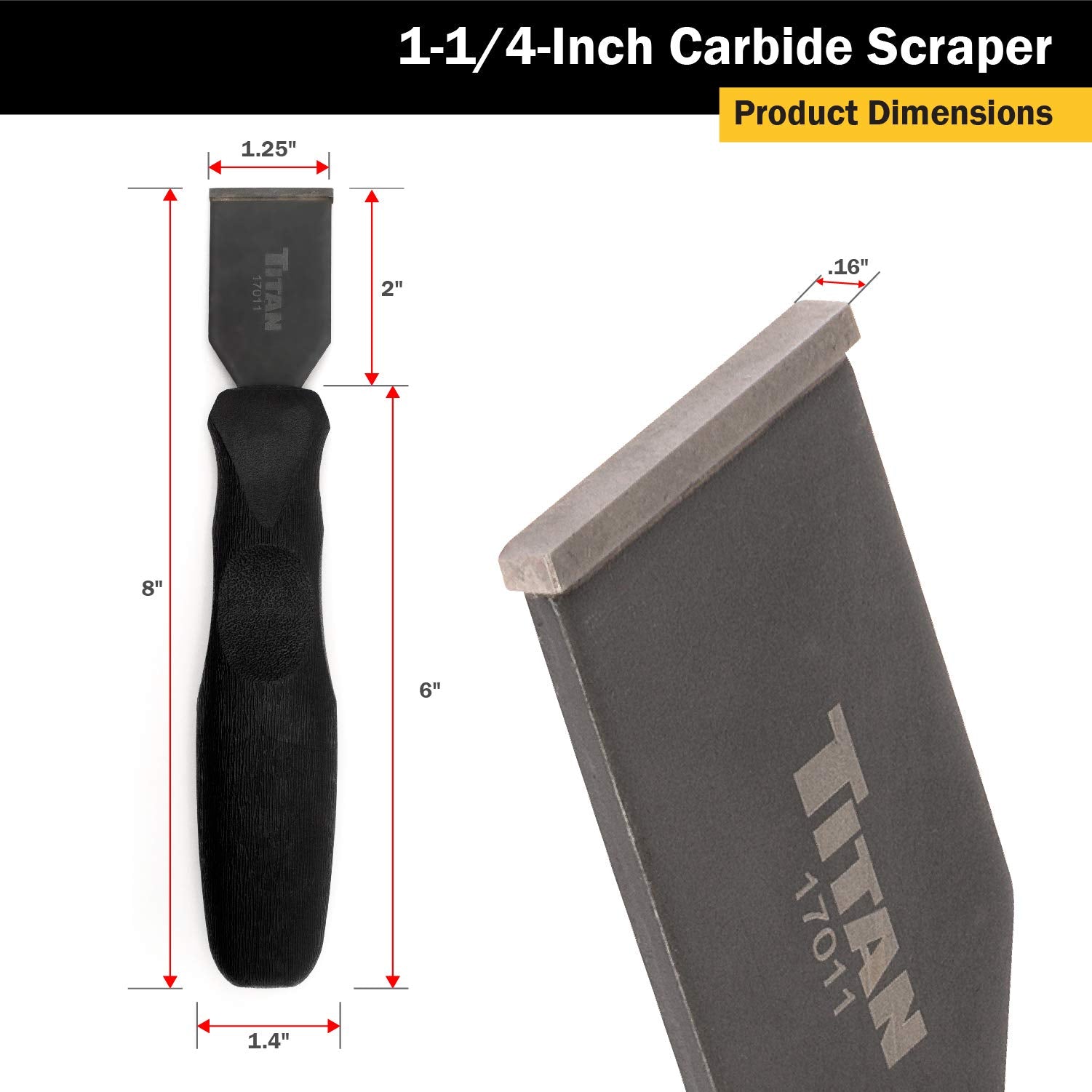 Titan 17011 1-1/4-Inch Carbide Scraper