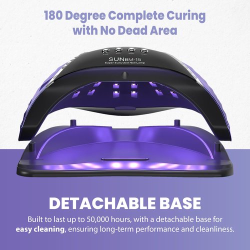 180W UV LED Nail Lamp, Gel Polish UV Light, 45 LED Nail Lights with Auto Sensor, LCD and 4 Timer Settings, Professional Nail Dryer, Blue Light Nail Lamp.