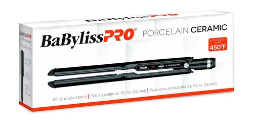 BaBylissPRO Porcelain Flat Iron - Professional Hair Straightener for All Hair Types | Salon Quality Results