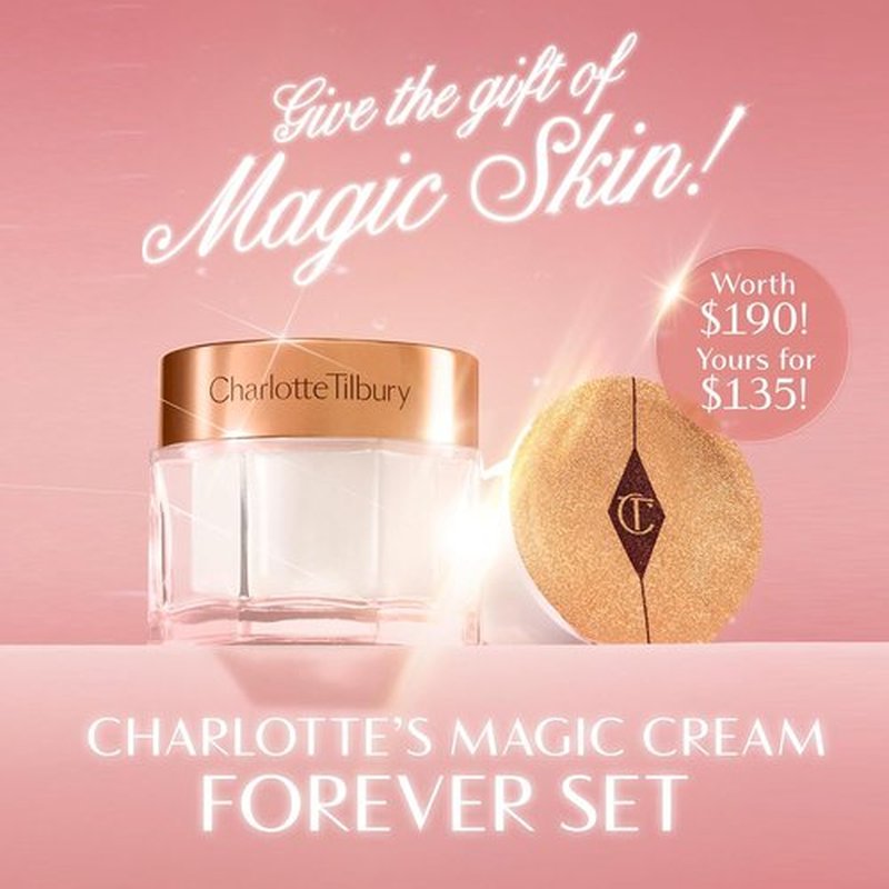 Charlotte Tilbury Magic Cream Forever Set - Firming & Hydrating Face Cream with Vitamins C & E, Peptide Complex & Hyaluronic Acid | Includes Refill Capsule