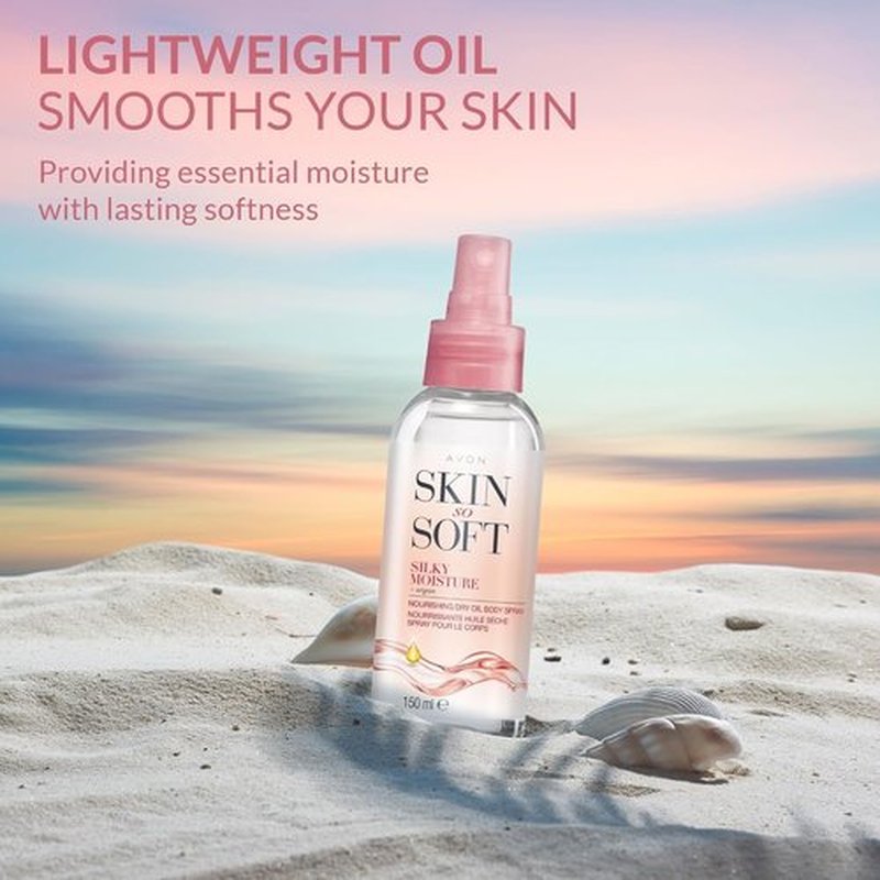 AVON Skin So Soft Argan Body Oil - Hydrating Dry Oil Spray for Glowing Skin | 150ML (2-Pack)