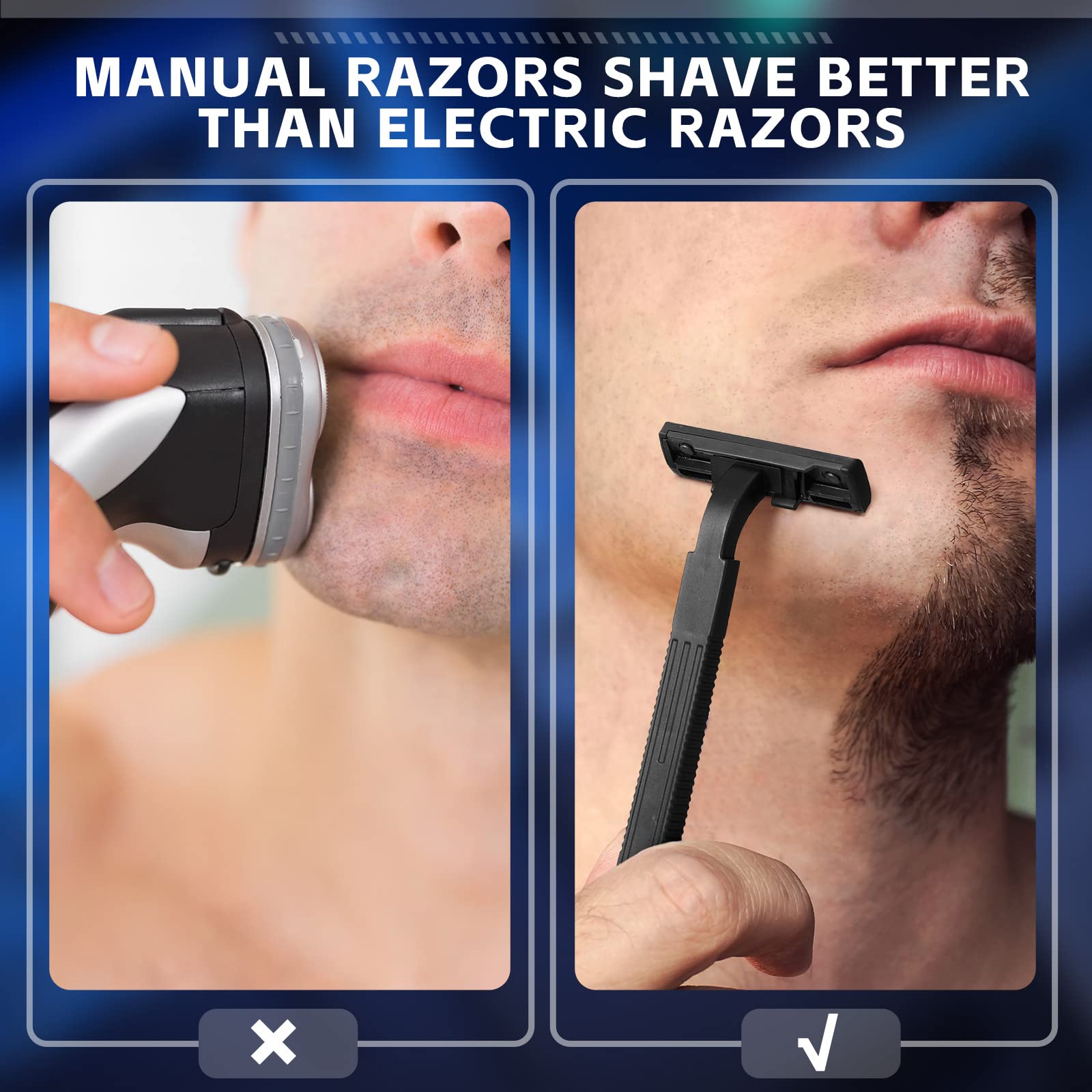 Jutom 200 Pcs Disposable Razors Bulk Twin Blade Shaving Razors with Safety Cap Stainless Steel Portable for Hotel Guest Supply for Shelter Charity Travel Emergency Hygiene Kits Men Women