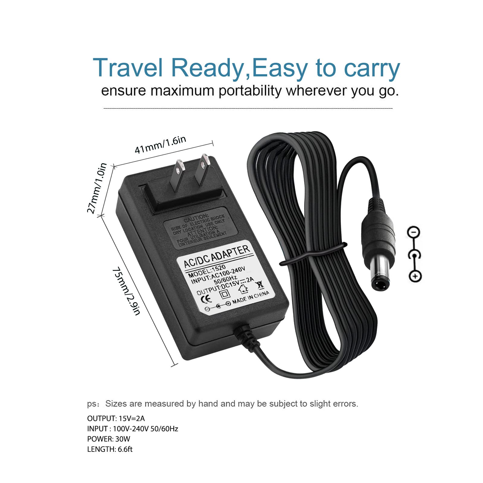 15V 1.5A 2A AC/DC Power Adapter Charger for Theragun mini 1.0, Theragun Prime G4/Prime Pro Massager Gun, Hyperice Normatec 3, 2.0, 2.0 Pro Leg System Pulse Recovery Massage Device Power Cord