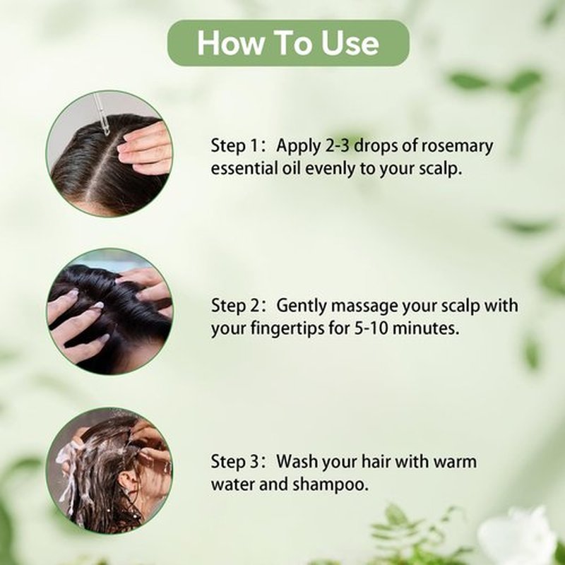 SAISZE Rosemary Oil for Hair Growth, 4 Fl Oz Organic Oil for Nourishes Scalp, Strengthens Hair