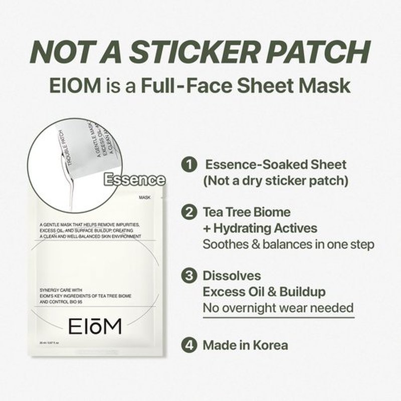 Trouble Patch Mask - Hydrocolloid Acne Face Mask for Pimple-Prone Skin | Oil Absorbing & Buildup Control (20ml x 4)