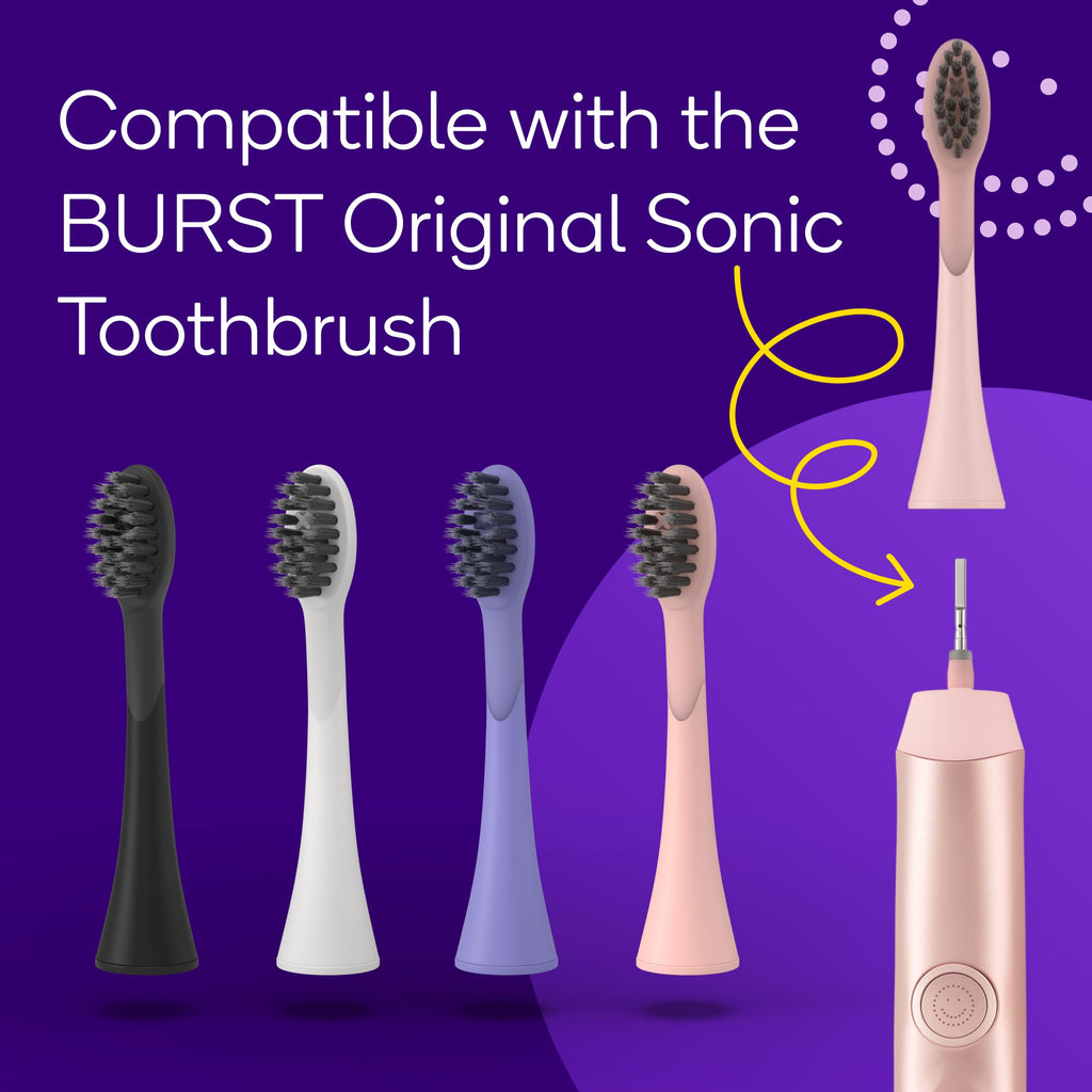 BURST Genuine Replacement Heads for Original Sonic Toothbrush (Rose Gold)